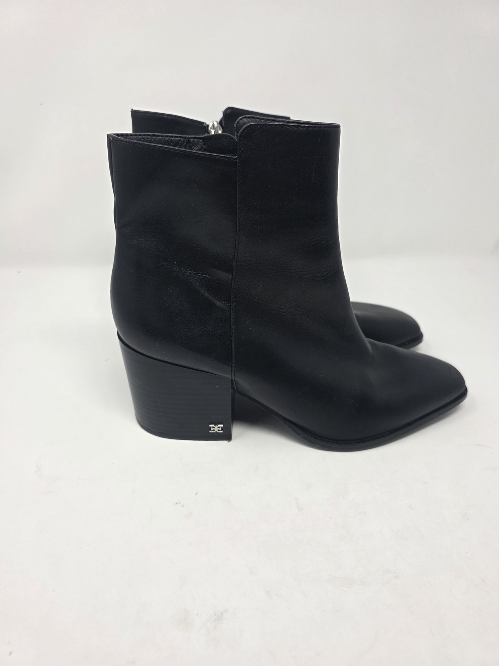 Sam Edelman Cari Black Leather Ankle Boots Women’s 9.5 Block Heel Booties